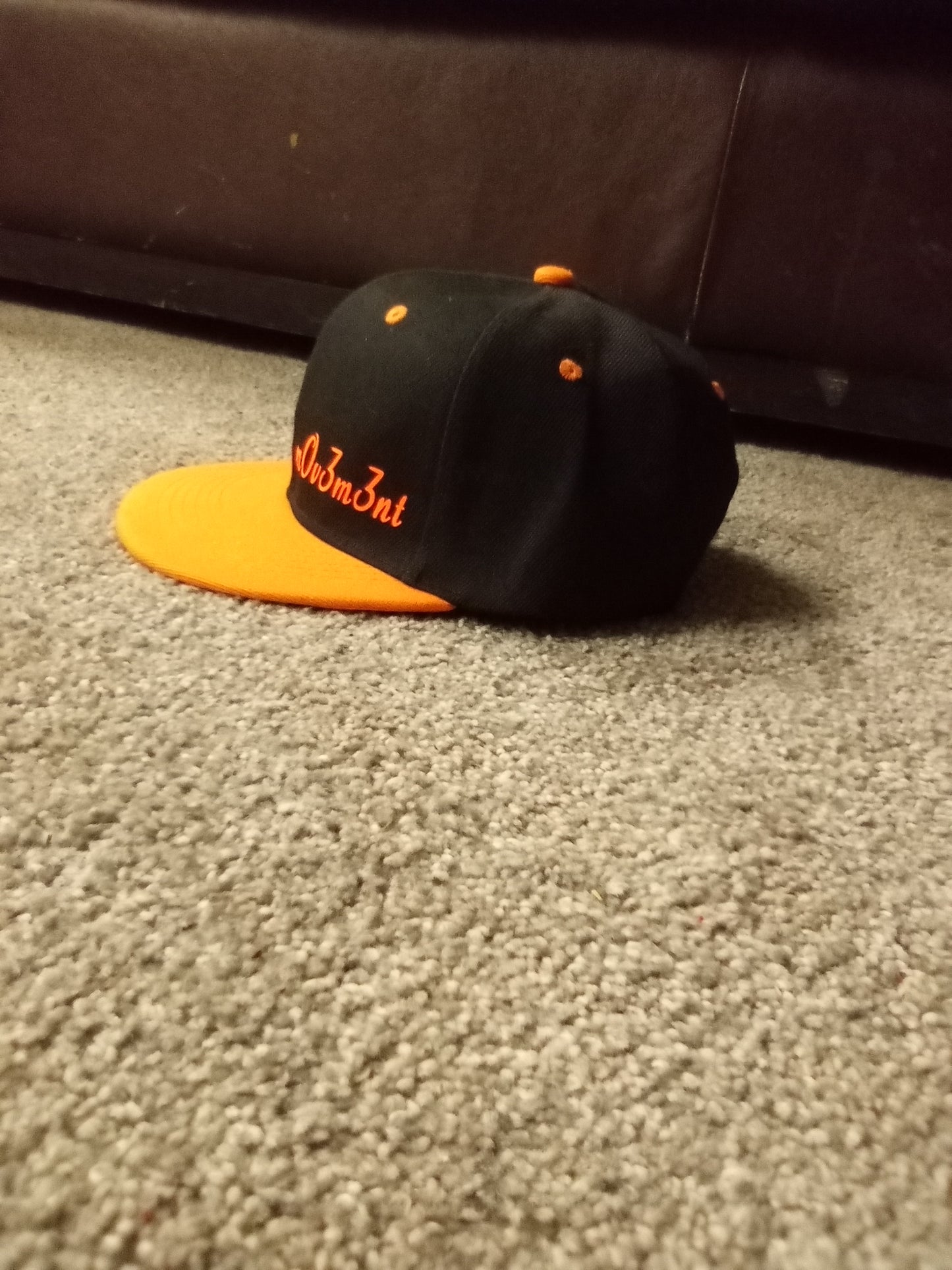 Black and orange snapback