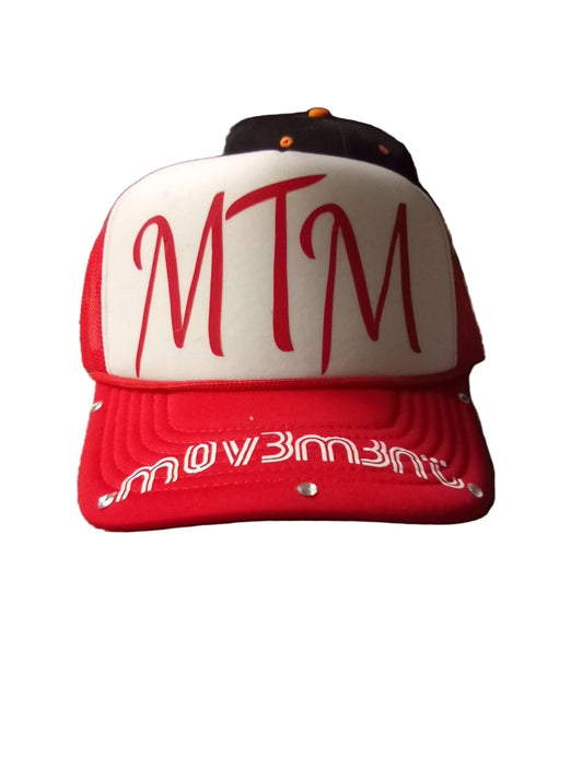Red and white MTM trucker hat