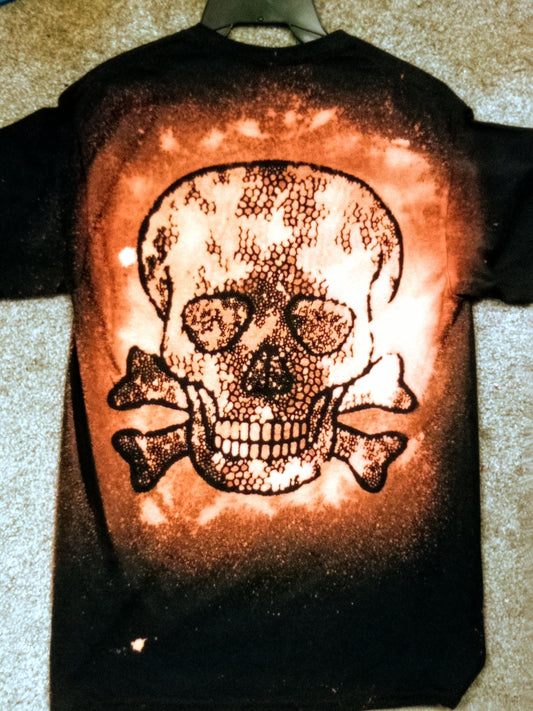 Black Bleached cross bone skull short sleeve