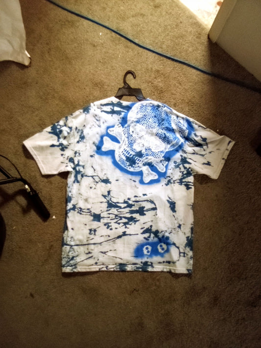 Blue tie dye short sleeve