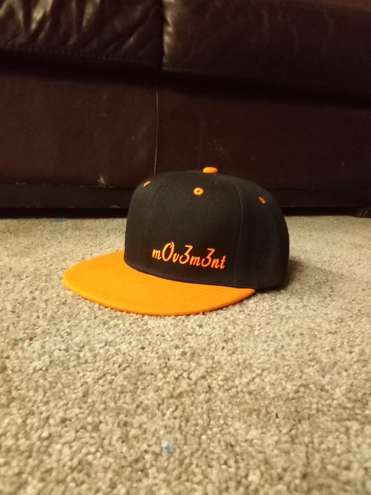 Black and orange snapback